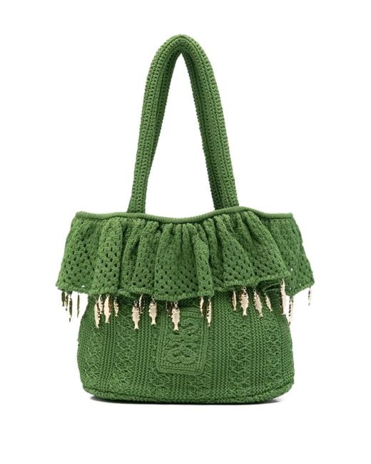 Borsa Tote All'Uncinetto di Sandro in Green