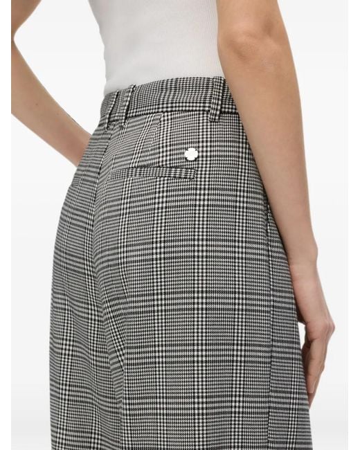 Karl Lagerfeld Gray Pantalon Ample À Motif Pied-De-Poule