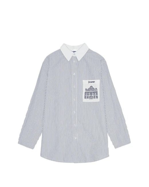 OperaSPORT White Striped Logo-Detail Shirt