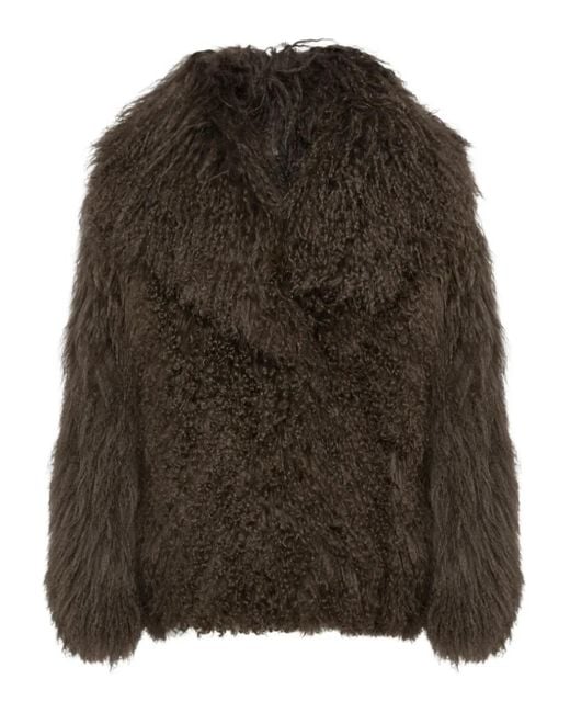 Yves Salomon Black Lamb-Shearling Jacket