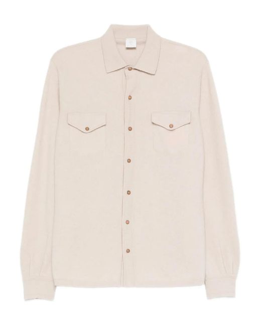 Eleventy Natural Button-Fastening Pocket Shirt for men