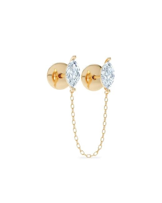 LOEV Metallic Diamond Chain-Link Stud Earring