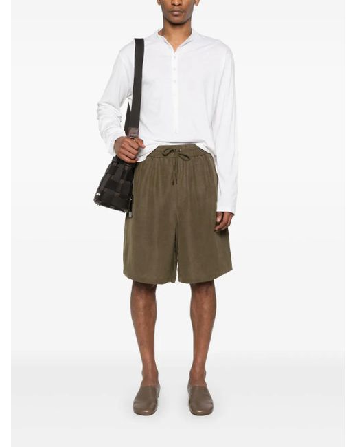 Laneus White Button-Up T-Shirt for men