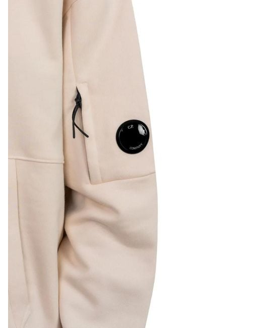 C P Company Natural Kangaroo-Pocket Hoodie for men