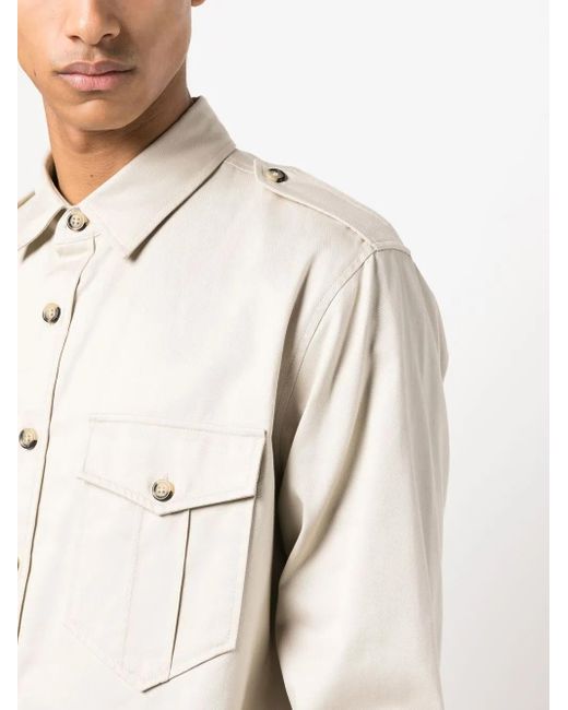 Isabel Marant Natural Logo Embroidery Shirt for men