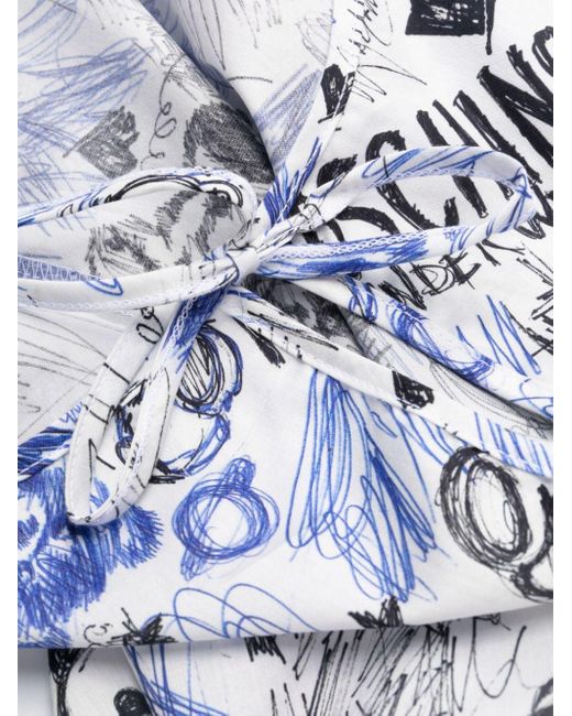 Moschino White Graphic-print Cotton Pyjama (set Of Two)