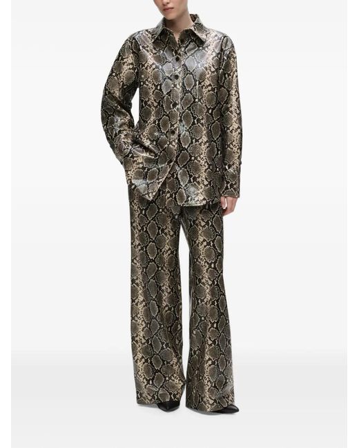 Karl Lagerfeld Gray Pantalon Évasé À Effet Python