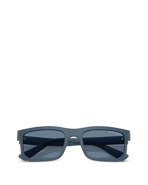 ARMANI EXCHANGE Blue Lunettes De Soleil À Monture Rectangulaire for men