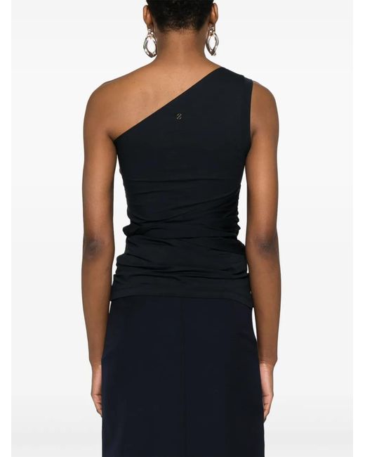 Patou Blue One-Shoulder Top
