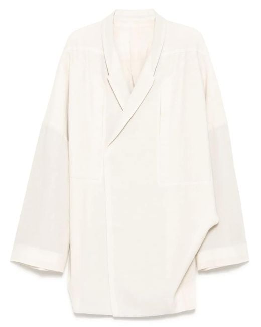 Rick Owens White Oversized Arrowhead Blazer