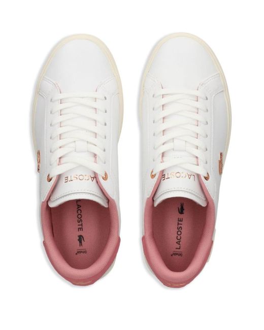 Lacoste White Powercourt Leather Sneakers
