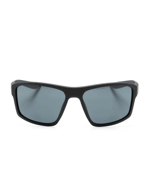 Nike Gray Brazen Fury Rectangle-Frame Sunglasses
