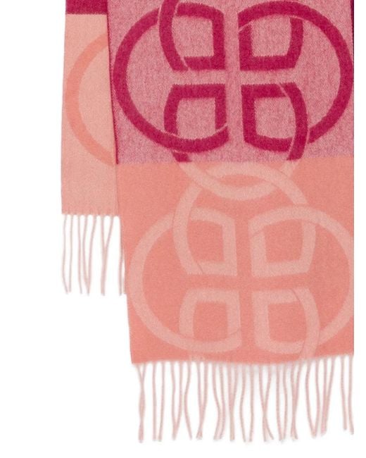 Gant Red Monogram-Pattern Scarf
