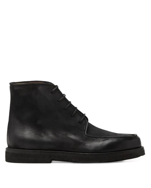 Marsèll Black Lace-Up Leather Desert Boots for men