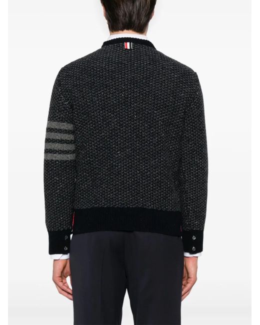 Maglione Con Dettaglio A 4 Righe di Thom Browne in Black da Uomo