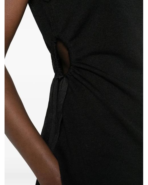 P.A.R.O.S.H. Black Side-Tie Top