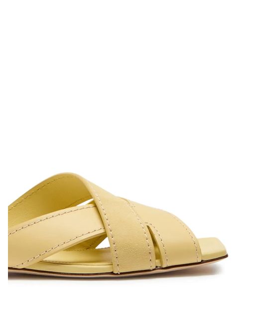 Tod's Metallic Crossover-Strap Square-Toe Sandals
