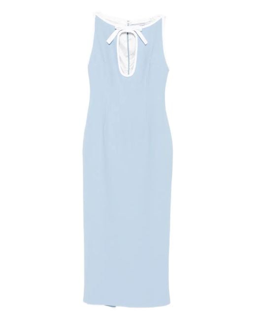 ROWEN ROSE Blue Bow-Detail Keyhole Dress
