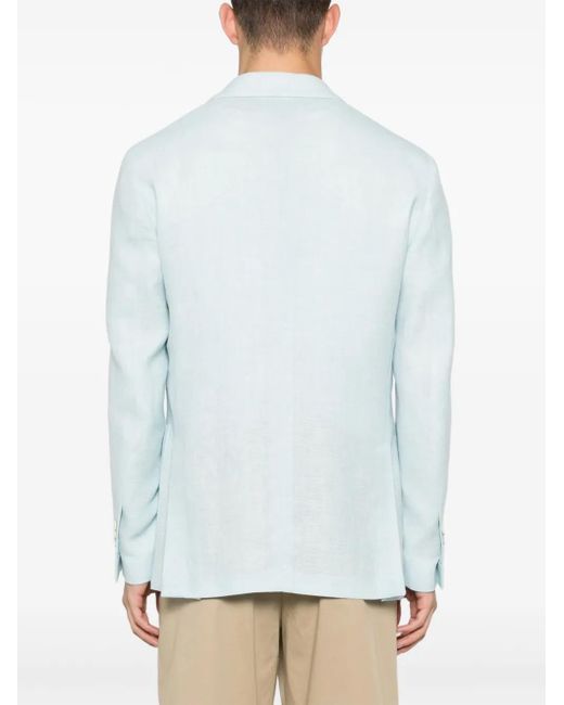 Lardini Blue Intertwined Linen-Blend Blazer for men
