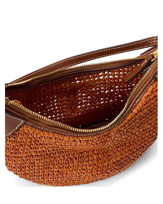 Polo Ralph Lauren Brown Woven-Raffia Shoulder Bag
