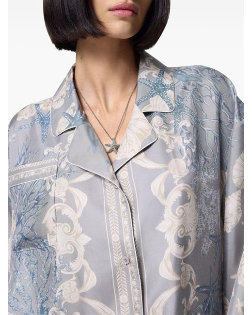 Camicia con stampa di Versace in Blue