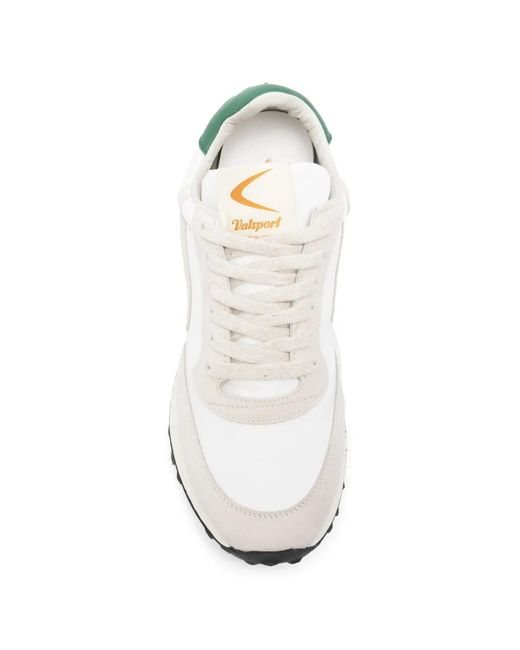 Valsport White Suede-Panel Sneakers for men