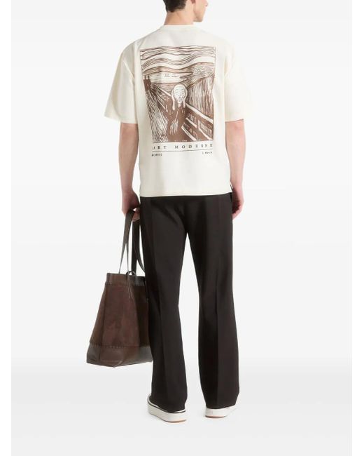 Manière De Voir White The Scream-Print T-Shirt for men