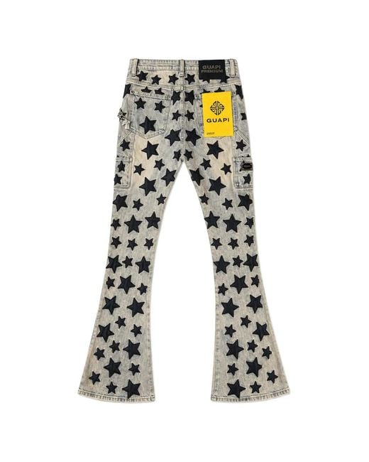 GUAPI White Star-Appliqué Jeans for men