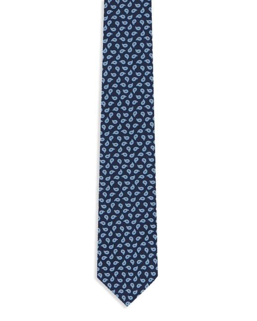 Zegna Zijden Stropdas Met Jacquard-Patroon in het Blue voor heren