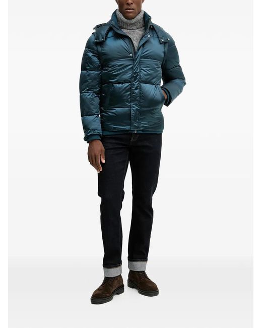 Guess Blue Hooded Padded Jacket for men