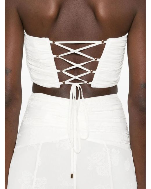 Nissa White Floral-Appliqué Top