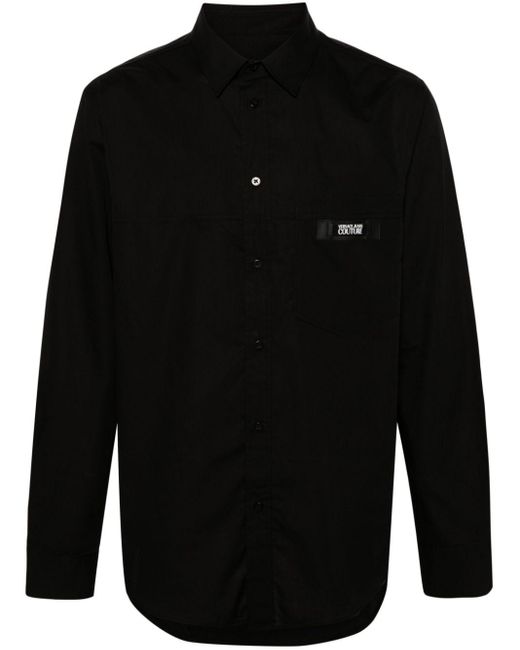 Camisa con parche del logo Versace de hombre de color Black