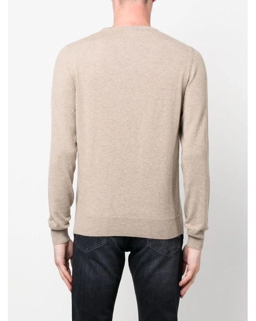 Malo Natural Round Neck Sweater In Wool for men