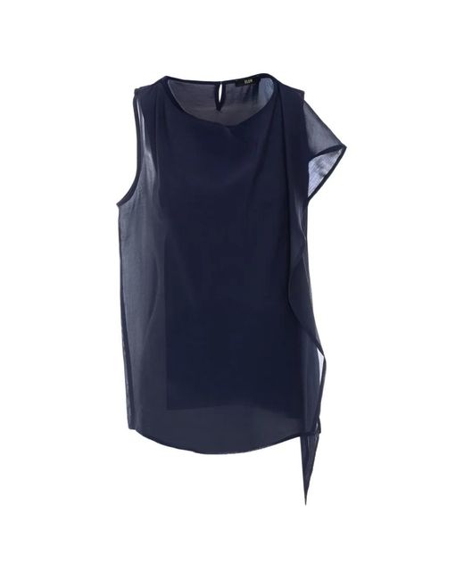 ELEH Blue Scarf Sleeveless Top