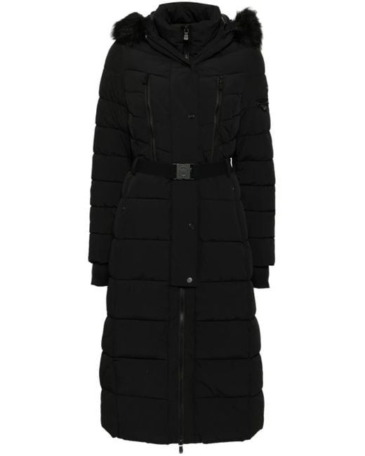 MICHAEL Michael Kors Black Belted Maxi Scuba Coat