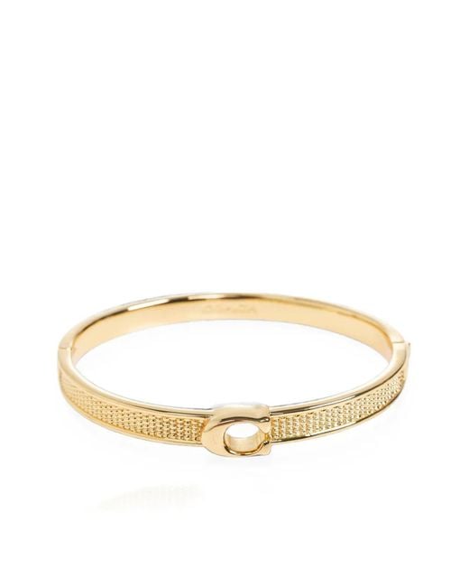 COACH Metallic Logo-Plaque Bracelet