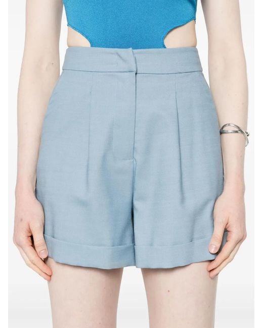 FEDERICA TOSI Blue Pleated Tailored Shorts