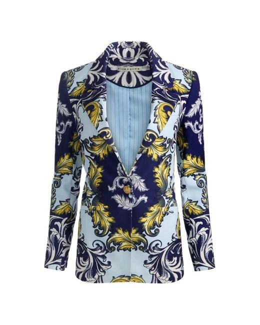 Alice + Olivia Blue Hope Print Blazer