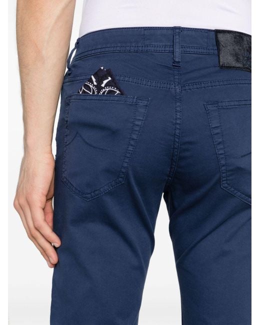 Jacob Cohen Blue Bard Mid-rise Chino Trousers for men