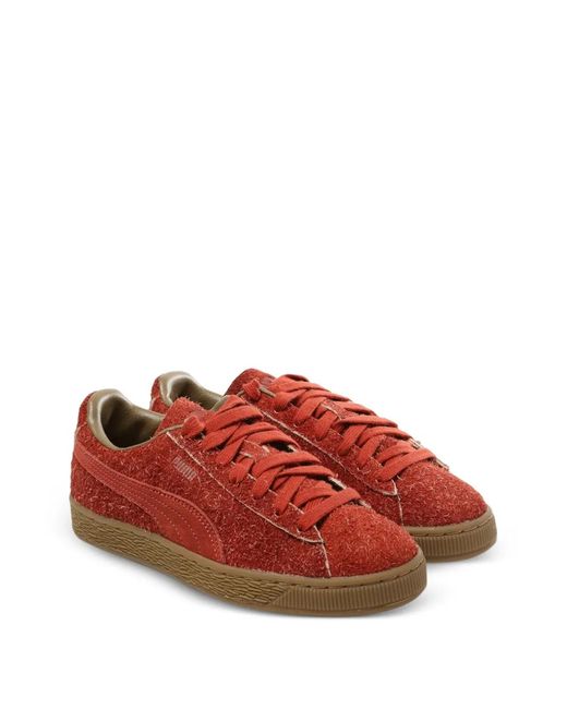PUMA Red Lace-Up Sneakers