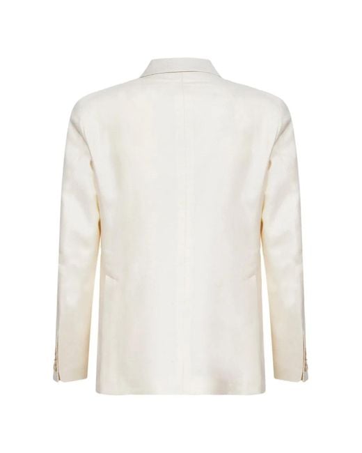 Tagliatore White Blazer Boutonné À Revers Pointus for men