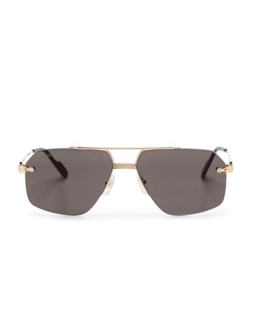 Cartier Gray Première De Cartier Pilot-frame Sunglasses for men