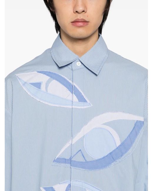 Camicia Con Design Patchwork di Feng Chen Wang in Blue da Uomo