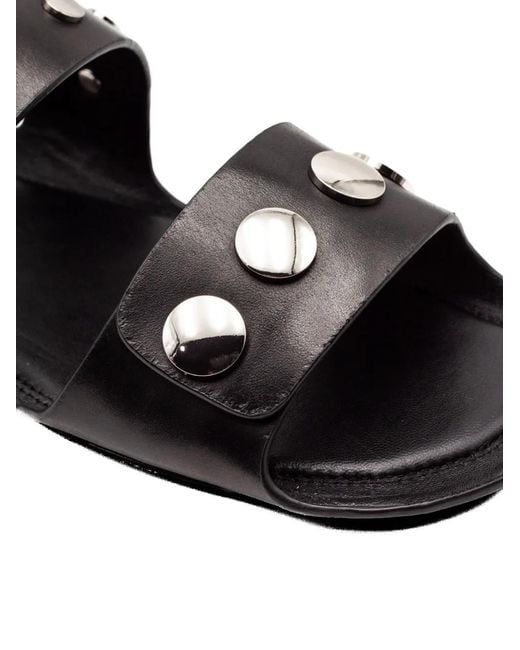 Elena Iachi White Studded Leather Sandals