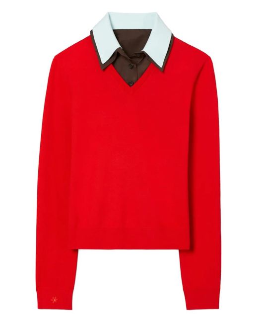 Tory Burch Layered Knitted Top