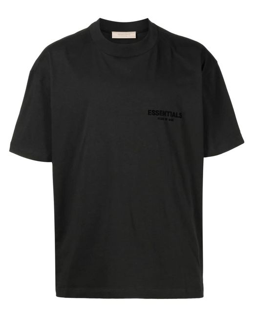Fear Of God Black Logo-Print Short-Sleeve T-Shirt for men