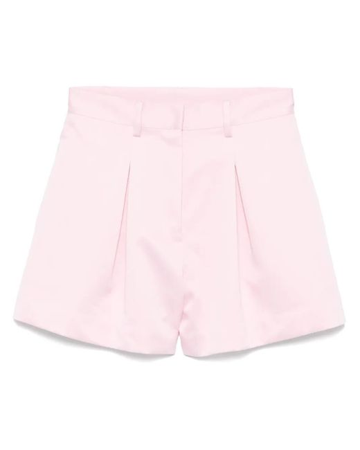 ROTATE BIRGER CHRISTENSEN Pink Satin High-Waisted Shorts