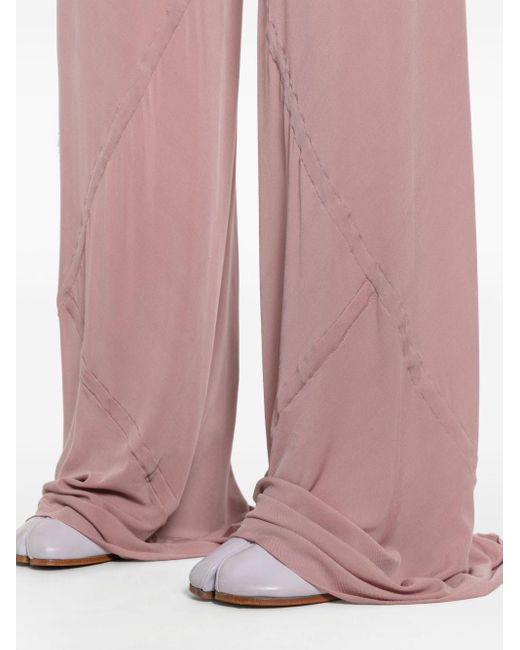 Pantalones acampanados con costuras Rick Owens de color Pink