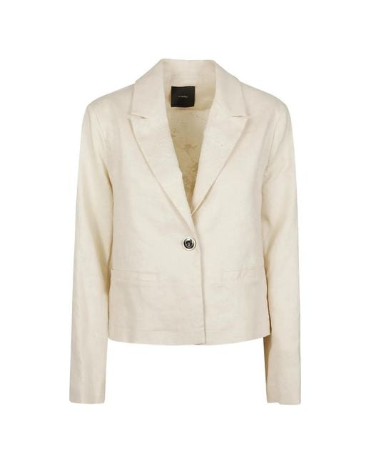 Pinko White Single-Breasted Blazer