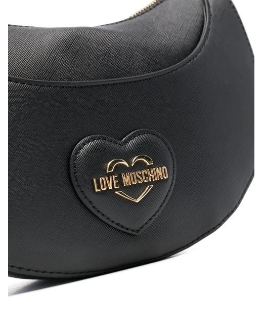 Love Moschino Gray Heart-Patch Shoulder Bag
